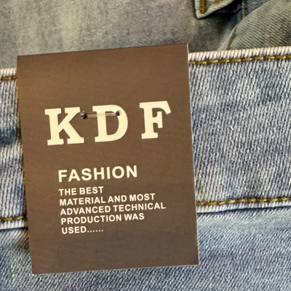 KDF Women's Straight Leg Jeans in Light Blue - Picture 3 of 6